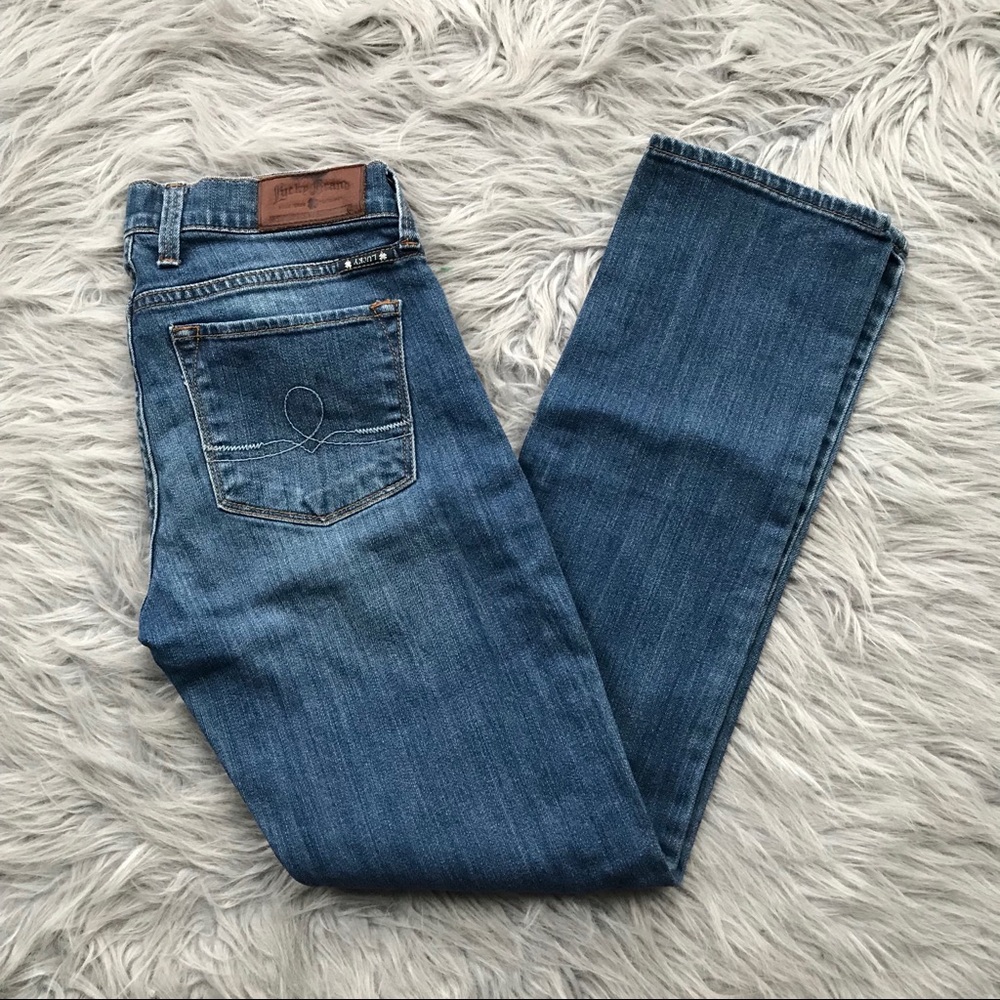 Lucky Brand Straight Leg Jeans in Medium Blue Wash